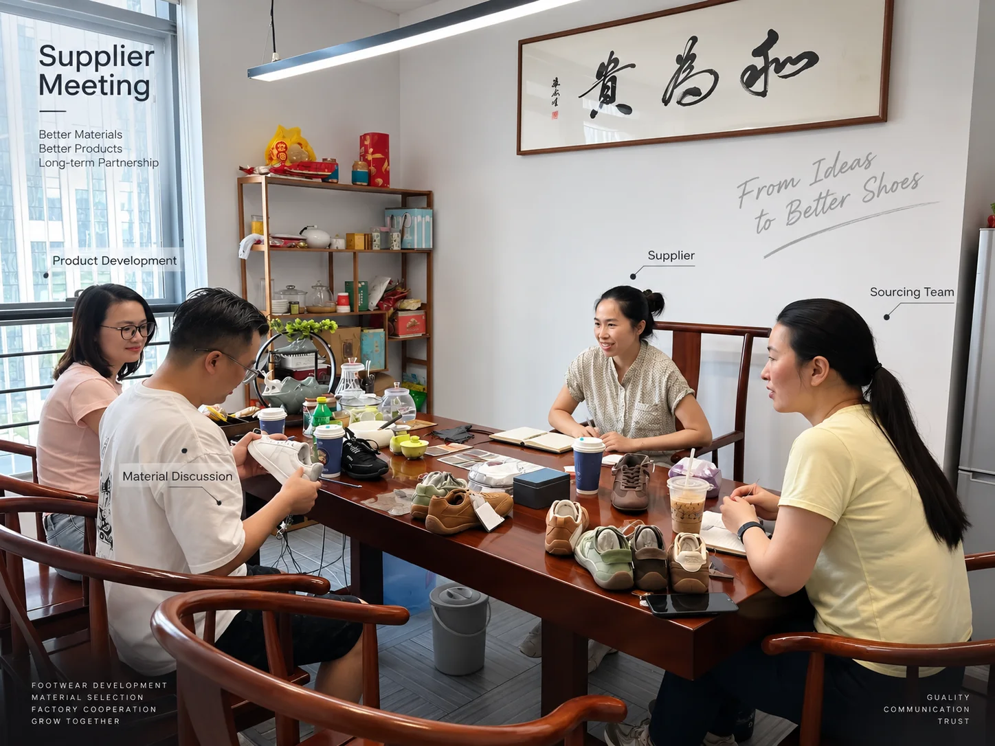 Negotiation with footwear material suppliers
